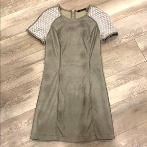 Grey faux leather dress